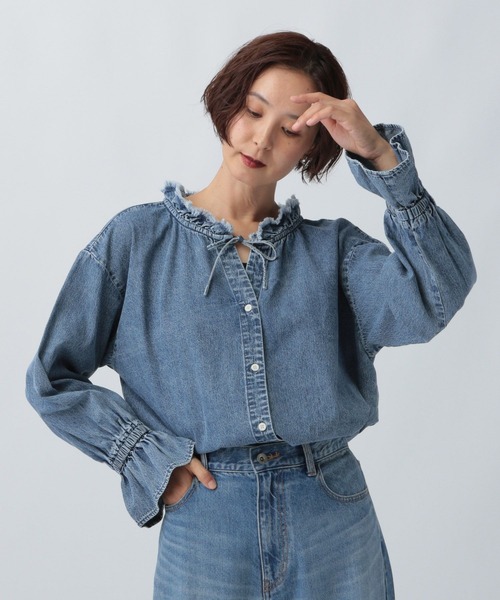 デニムフリルブラウス 579702（シャツ/ブラウス）｜LEPSIM（レプシィム