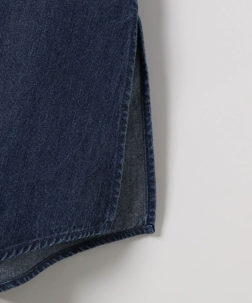 レプシィムLEPSIM デニムフリルブラウスケミカルブルー新品タグ有 レプシィムLEPSIM デニムフリルブラウスケミカルブルー新品タグ有