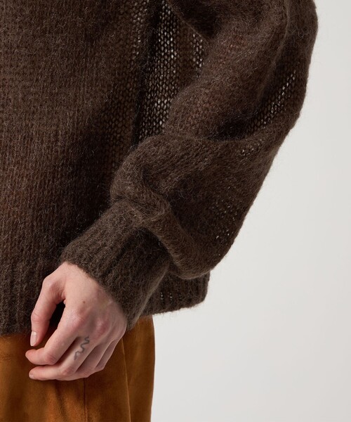 Steven Alan（スティーブンアラン）の「＜WANDERUNG × Steven Alan＞ MOHIAR MIX POLOKNIT/ニット（ニット/セーター・レディース・ダークブラウン/パープル/グレー系/オフホワイト・FREE）」の6枚目の写真
