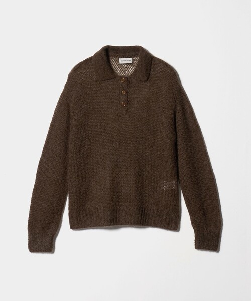 Steven Alan（スティーブンアラン）の「＜WANDERUNG × Steven Alan＞ MOHIAR MIX POLOKNIT/ニット（ニット/セーター・レディース・ダークブラウン/パープル/グレー系/オフホワイト・FREE）」の7枚目の写真