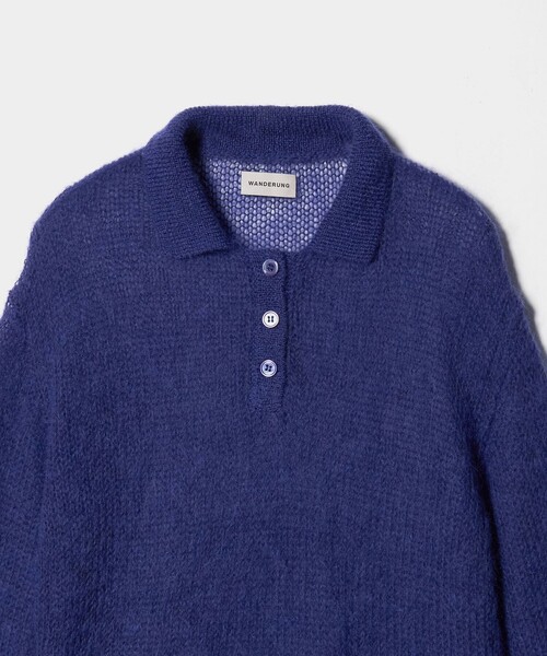 Steven Alan（スティーブンアラン）の「＜WANDERUNG × Steven Alan＞ MOHIAR MIX POLOKNIT/ニット（ニット/セーター・レディース・ダークブラウン/パープル/グレー系/オフホワイト・FREE）」の18枚目の写真