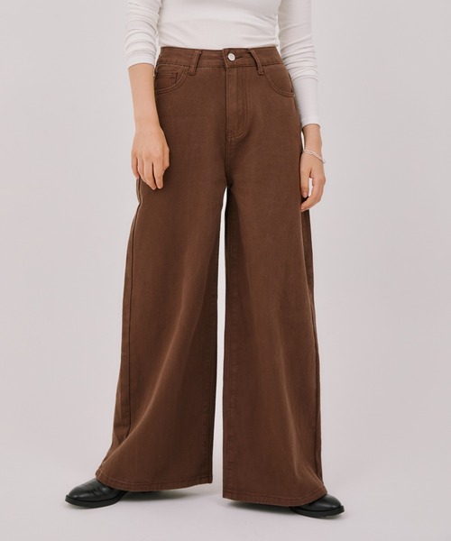 LIENCOEUR(リアンクール)の「ソフトフレアストレートデニム(デニムパンツ・レディース・ブラック/ブラウン/アイボリー・FREE)」の15枚目の写真