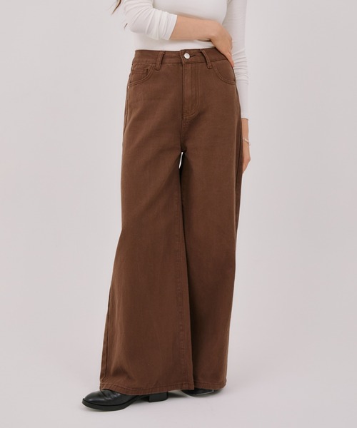 LIENCOEUR(リアンクール)の「ソフトフレアストレートデニム(デニムパンツ・レディース・ブラック/ブラウン/アイボリー・FREE)」の16枚目の写真