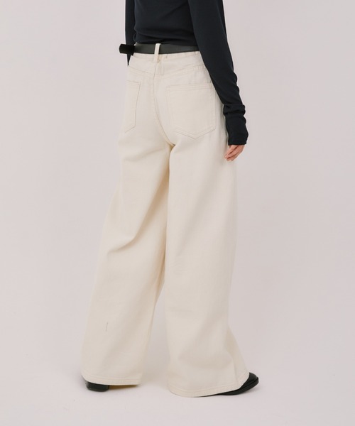 LIENCOEUR(リアンクール)の「ソフトフレアストレートデニム(デニムパンツ・レディース・ブラック/ブラウン/アイボリー・FREE)」の7枚目の写真