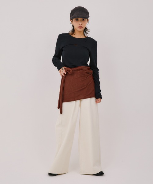 LIENCOEUR(リアンクール)の「ソフトフレアストレートデニム(デニムパンツ・レディース・ブラック/ブラウン/アイボリー・FREE)」の12枚目の写真