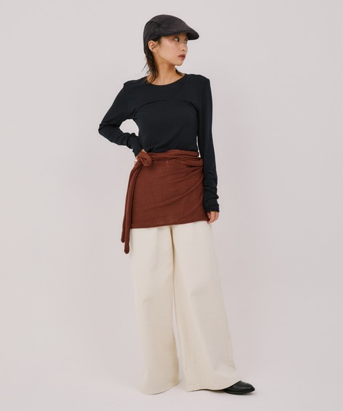 LIENCOEUR(リアンクール)の「ソフトフレアストレートデニム(デニムパンツ・レディース・ブラック/ブラウン/アイボリー・FREE)」の13枚目の写真