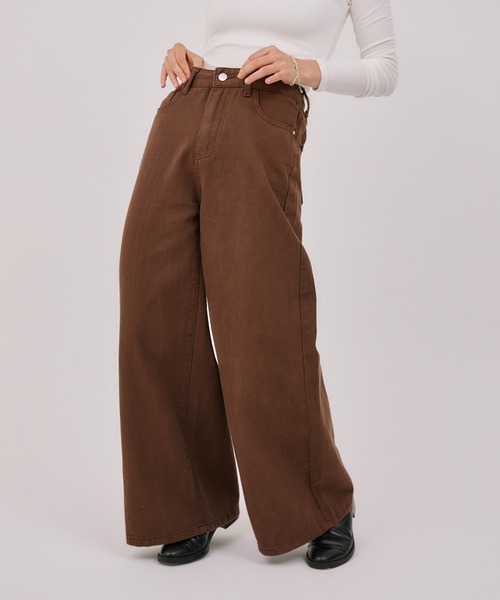 LIENCOEUR(リアンクール)の「ソフトフレアストレートデニム(デニムパンツ・レディース・ブラック/ブラウン/アイボリー・FREE)」の17枚目の写真