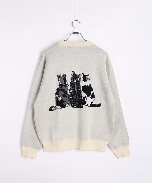 WESTSEA（ウエストシー）の「アニマル ジャガードニット 長袖（ニット/セーター・メンズ・ブラック/ネイビー/ホワイト/ブラウン・M/L）」の6枚目の写真