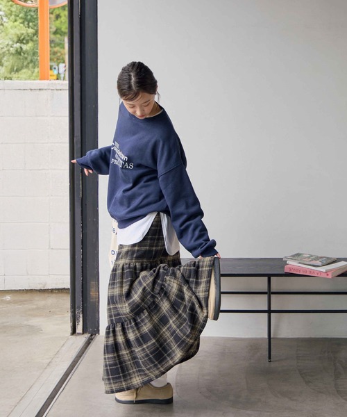 チェック柄ティアードスカート（スカート）｜CHAN ME（チャンミ）の