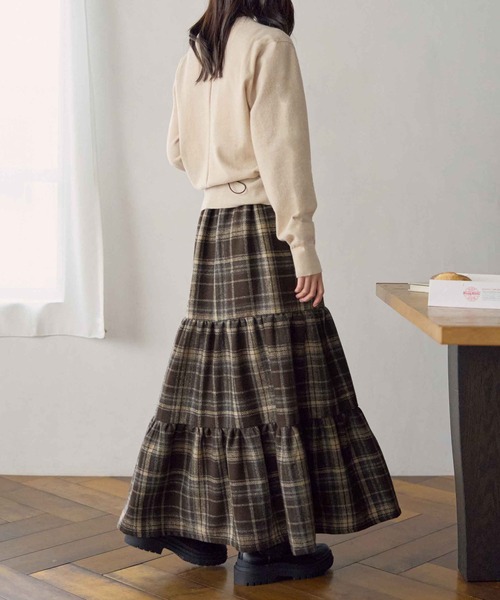 チェック柄ティアードスカート（スカート）｜CHAN ME（チャンミ）の