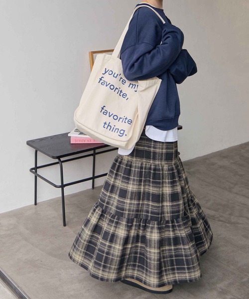 CHAN ME（チャンミ）の「チェック柄ティアードスカート（スカート・レディース・ネイビー/ブラウン・MEDIUM/LARGE/X-LARGE）」の21枚目の写真