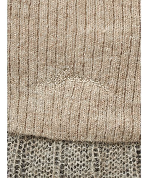 新作ミラオーウェン【セットアイテム】ポロ襟ワイドリブベアSETモヘアニットグレー Mila Owen（ミラオーウェン）の「【セットアイテム】ポロ襟