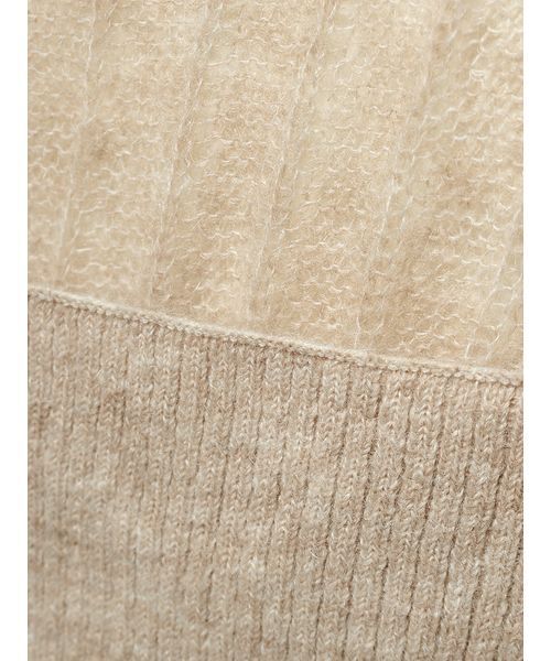 新作ミラオーウェン【セットアイテム】ポロ襟ワイドリブベアSETモヘアニットグレー Mila Owen（ミラオーウェン）の「【セットアイテム】ポロ襟