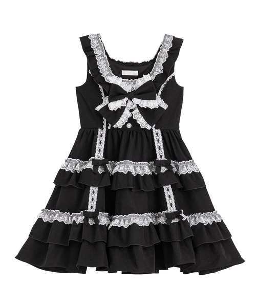 セール】フリルたっぷりはしごレースリボンジャンスカ（ジャンパー