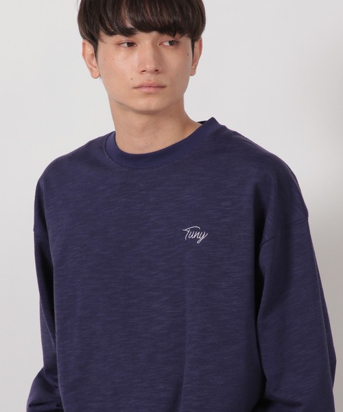 LAKOLE(ラコレ)の「スラブロゴ刺繍ロンT / 582561(Tシャツ/カットソー・メンズ・パープル/ブラック/ボルドー/ホワイト・MEDIUM/LARGE)」の3枚目の写真