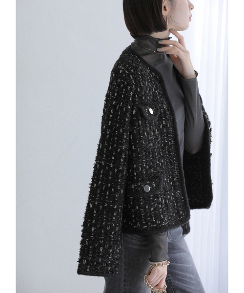 洗える】TORRAZZO DONNA/トラッゾドンナ 別注 ツィードニット