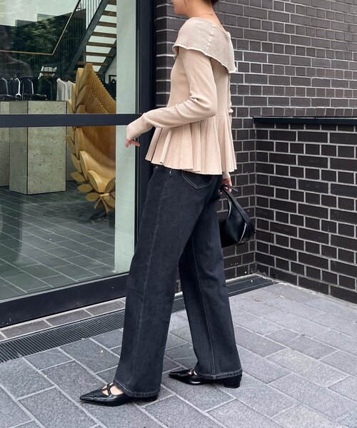 CAPRICIEUX LE'MAGE（カプリシューレマージュ）の「フレアボートネックニット（ニット/セーター・レディース・ブラック/ブラウン/ベージュ・FREE）」の20枚目の写真