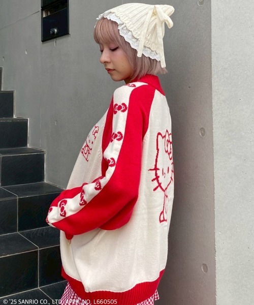 Candy Stripper(キャンディストリッパー)の「【HELLO KITTY】RIBBON KNIT ジャンパー(ニット/セーター・レディース・ブラック/ピンク・FREE)」の10枚目の写真