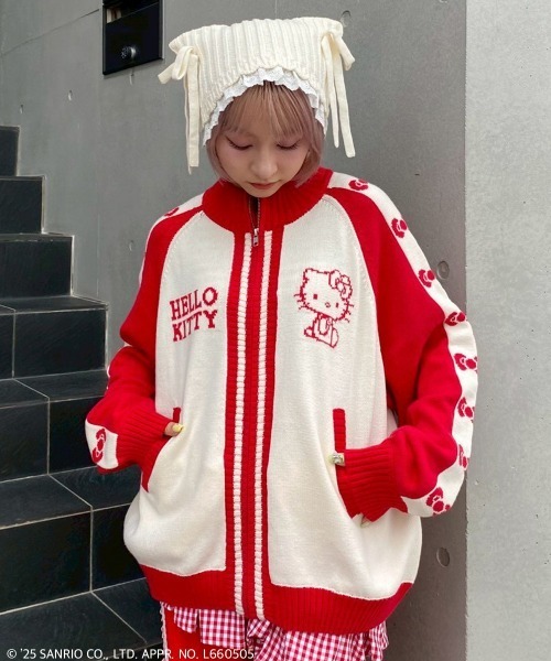 Candy Stripper(キャンディストリッパー)の「【HELLO KITTY】RIBBON KNIT ジャンパー(ニット/セーター・レディース・ブラック/ピンク・FREE)」の9枚目の写真