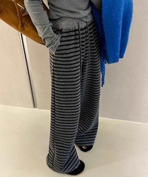 GEMEDA | モノトーンボーダーワイドパンツ(その他パンツ)