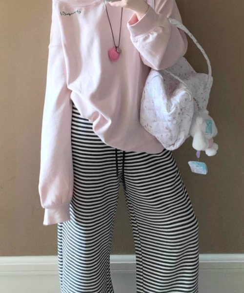 GEMEDA（ジェメダ）の「モノトーンボーダーワイドパンツ（その他パンツ・レディース・ブラック×ホワイト/グレー/ダークグレー/ベージュ・M）」の12枚目の写真