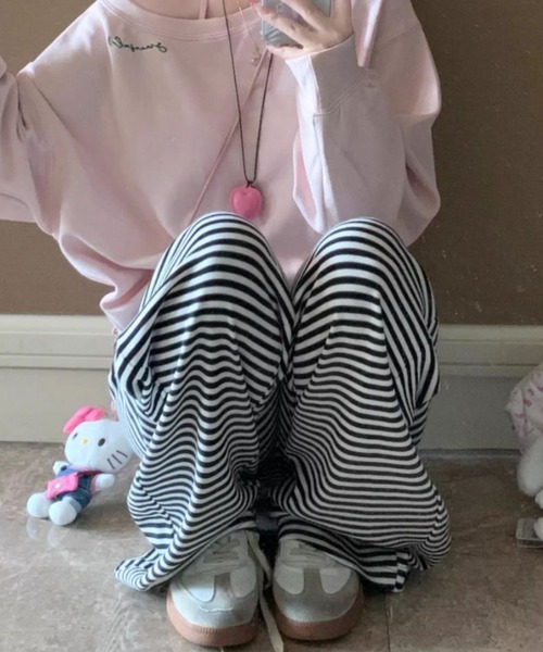 GEMEDA（ジェメダ）の「モノトーンボーダーワイドパンツ（その他パンツ・レディース・ブラック×ホワイト/グレー/ダークグレー/ベージュ・M）」の17枚目の写真