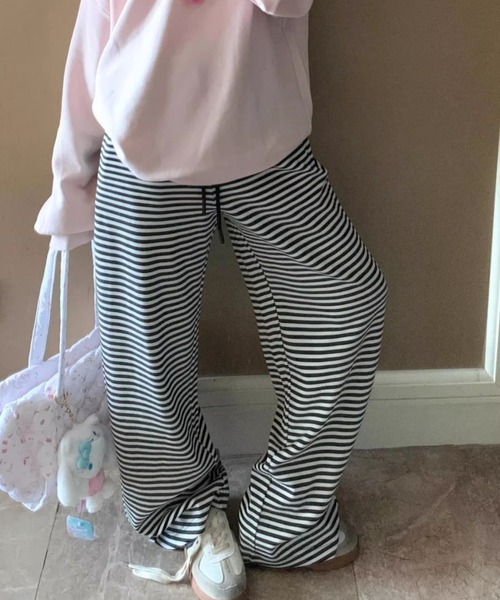 GEMEDA（ジェメダ）の「モノトーンボーダーワイドパンツ（その他パンツ・レディース・ブラック×ホワイト/グレー/ダークグレー/ベージュ・M）」の18枚目の写真