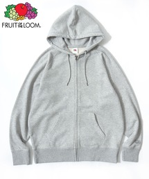 FRUIT OF THE LOOM/フルーツオブザルーム BASIC SWEAT ZIP UP HOODIE/オーバーサイズ 裏毛 無地 ロゴワッペン ワンポイント刺繍 スウェット ジップアップパーカー フーディー/レディース メンズ