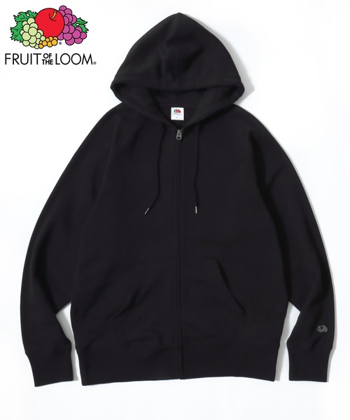 FRUIT OF THE LOOM（フルーツオブザルーム）の「FRUIT OF THE LOOM/フルーツオブザルーム BASIC SWEAT ZIP UP HOODIE/オーバーサイズ 裏毛 無地 ロゴワッペン ワンポイント刺繍 スウェット ジップアップパーカー フーディー/レディース メンズ（パーカー・レディース・ネイビー/アイボリー/ブラック/グレー・M/L/XL）」の2枚目の写真