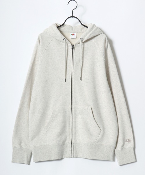 FRUIT OF THE LOOM（フルーツオブザルーム）の「FRUIT OF THE LOOM/フルーツオブザルーム BASIC SWEAT ZIP UP HOODIE/オーバーサイズ 裏毛 無地 ロゴワッペン ワンポイント刺繍 スウェット ジップアップパーカー フーディー/レディース メンズ（パーカー・レディース・ネイビー/アイボリー/ブラック/グレー・M/L/XL）」の9枚目の写真