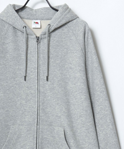 FRUIT OF THE LOOM（フルーツオブザルーム）の「FRUIT OF THE LOOM/フルーツオブザルーム BASIC SWEAT ZIP UP HOODIE/オーバーサイズ 裏毛 無地 ロゴワッペン ワンポイント刺繍 スウェット ジップアップパーカー フーディー/レディース メンズ（パーカー・レディース・ネイビー/アイボリー/ブラック/グレー・M/L/XL）」の7枚目の写真
