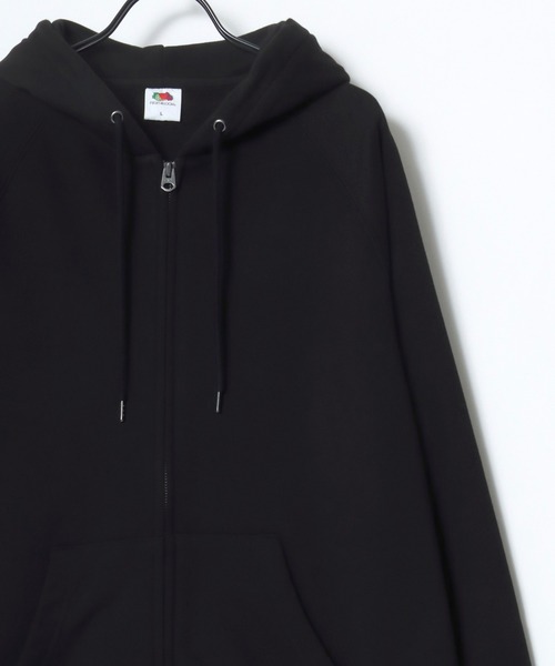 FRUIT OF THE LOOM（フルーツオブザルーム）の「FRUIT OF THE LOOM/フルーツオブザルーム BASIC SWEAT ZIP UP HOODIE/オーバーサイズ 裏毛 無地 ロゴワッペン ワンポイント刺繍 スウェット ジップアップパーカー フーディー/レディース メンズ（パーカー・レディース・ネイビー/アイボリー/ブラック/グレー・M/L/XL）」の6枚目の写真