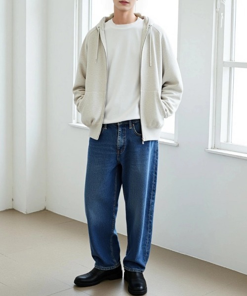 FRUIT OF THE LOOM（フルーツオブザルーム）の「FRUIT OF THE LOOM/フルーツオブザルーム BASIC SWEAT ZIP UP HOODIE/オーバーサイズ 裏毛 無地 ロゴワッペン ワンポイント刺繍 スウェット ジップアップパーカー フーディー/レディース メンズ（パーカー・レディース・ネイビー/アイボリー/ブラック/グレー・M/L/XL）」の22枚目の写真