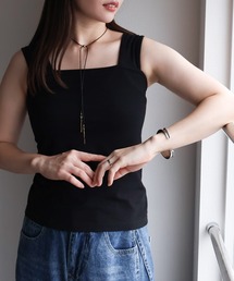 sin.ca（シンカ）の「ブラ紐隠しスクエアネックタンクトップ（タンクトップ）」