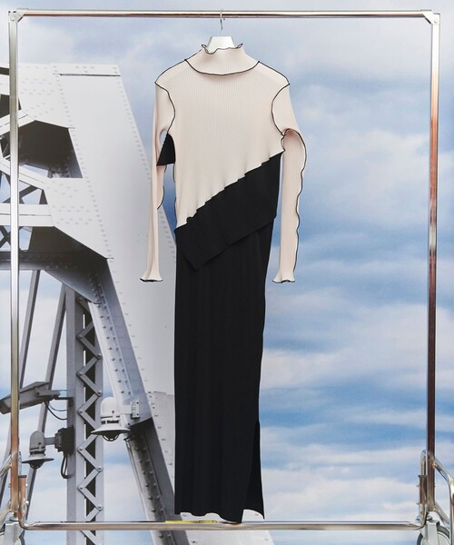 kotohayokozawa/コトハヨコザワ】SPIRAL WAVE LONG SLEEVE DRESS