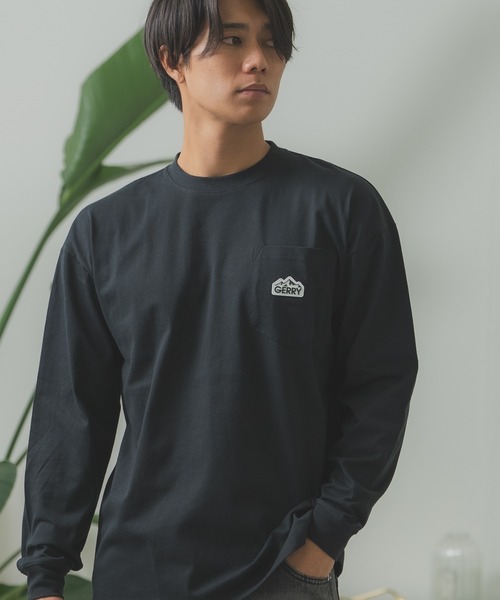 GERRY（ジェリー）の「【GERRY】別注 シリコンワッペン ポケット 長袖 Tシャツ（Tシャツ/カットソー・メンズ・ブラック/ホワイト・SMALL/MEDIUM/LARGE/X-LARGE）」の2枚目の写真