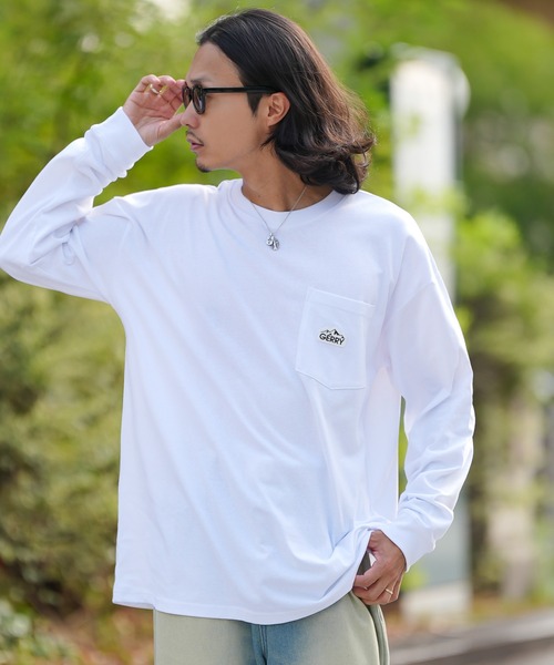 GERRY（ジェリー）の「【GERRY】別注 シリコンワッペン ポケット 長袖 Tシャツ（Tシャツ/カットソー・メンズ・ブラック/ホワイト・SMALL/MEDIUM/LARGE/X-LARGE）」の14枚目の写真