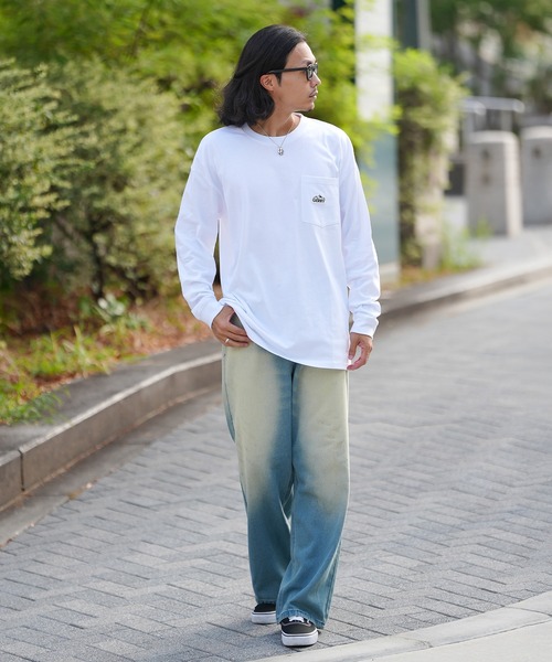 GERRY（ジェリー）の「【GERRY】別注 シリコンワッペン ポケット 長袖 Tシャツ（Tシャツ/カットソー・メンズ・ブラック/ホワイト・SMALL/MEDIUM/LARGE/X-LARGE）」の11枚目の写真