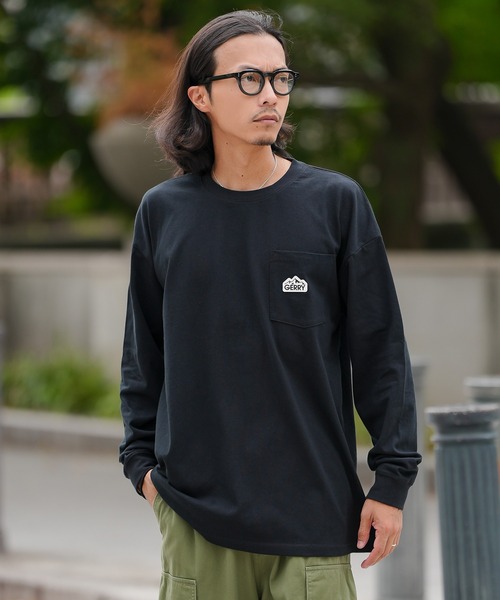 GERRY（ジェリー）の「【GERRY】別注 シリコンワッペン ポケット 長袖 Tシャツ（Tシャツ/カットソー・メンズ・ブラック/ホワイト・SMALL/MEDIUM/LARGE/X-LARGE）」の10枚目の写真