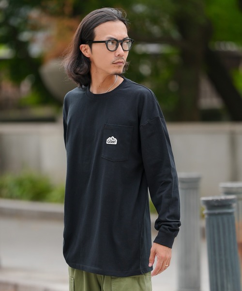 GERRY（ジェリー）の「【GERRY】別注 シリコンワッペン ポケット 長袖 Tシャツ（Tシャツ/カットソー・メンズ・ブラック/ホワイト・SMALL/MEDIUM/LARGE/X-LARGE）」の9枚目の写真