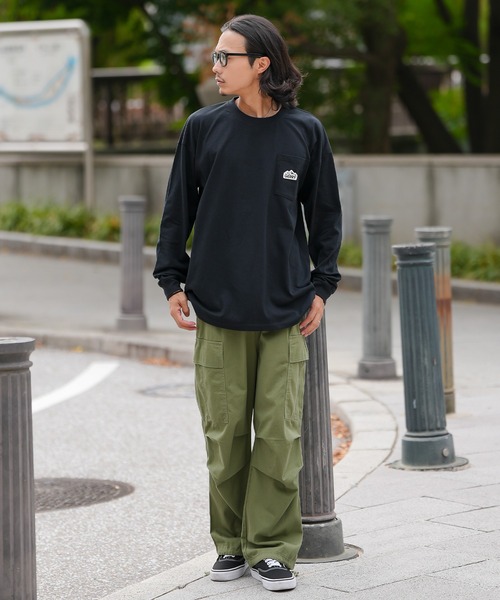 GERRY（ジェリー）の「【GERRY】別注 シリコンワッペン ポケット 長袖 Tシャツ（Tシャツ/カットソー・メンズ・ブラック/ホワイト・SMALL/MEDIUM/LARGE/X-LARGE）」の7枚目の写真