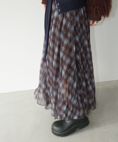 chuclla（チュクラ）の「チェックロングスカート chw25a078（スカート・レディース・チェック・FREE）」の5枚目の写真