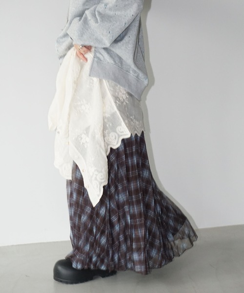 chuclla（チュクラ）の「チェックロングスカート chw25a078（スカート・レディース・チェック・FREE）」の7枚目の写真