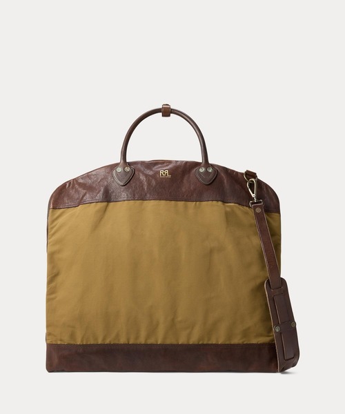 レザートリム オイルクロス ガーメント バッグ（ビジネスバッグ）｜RRL