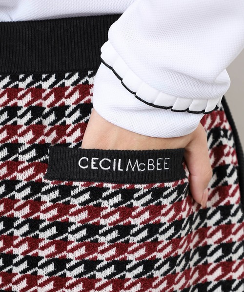 CECIL McBEE(セシルマクビー)の「HOUND TOOTH SKIRT ハウンドトゥース 総柄 ボーダー スカート(スカート・レディース・ネイビー/バーガンディー・1(S)/2(M))」の16枚目の写真