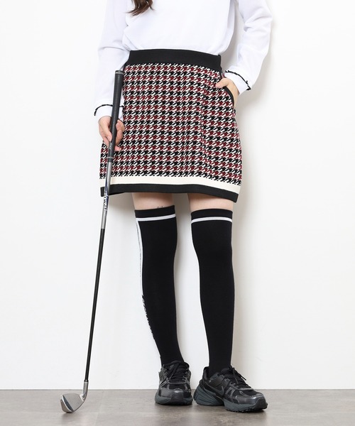 CECIL McBEE(セシルマクビー)の「HOUND TOOTH SKIRT ハウンドトゥース 総柄 ボーダー スカート(スカート・レディース・ネイビー/バーガンディー・1(S)/2(M))」の7枚目の写真