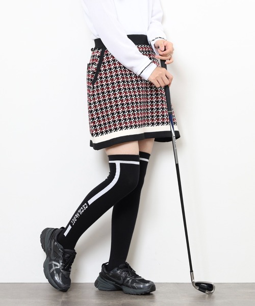 CECIL McBEE(セシルマクビー)の「HOUND TOOTH SKIRT ハウンドトゥース 総柄 ボーダー スカート(スカート・レディース・ネイビー/バーガンディー・1(S)/2(M))」の9枚目の写真