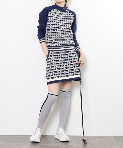 CECIL McBEE(セシルマクビー)の「HOUND TOOTH SKIRT ハウンドトゥース 総柄 ボーダー スカート(スカート・レディース・ネイビー/バーガンディー・1(S)/2(M))」の13枚目の写真