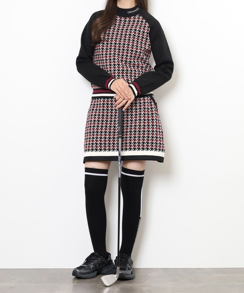 CECIL McBEE(セシルマクビー)の「HOUND TOOTH SKIRT ハウンドトゥース 総柄 ボーダー スカート(スカート・レディース・ネイビー/バーガンディー・1(S)/2(M))」の22枚目の写真