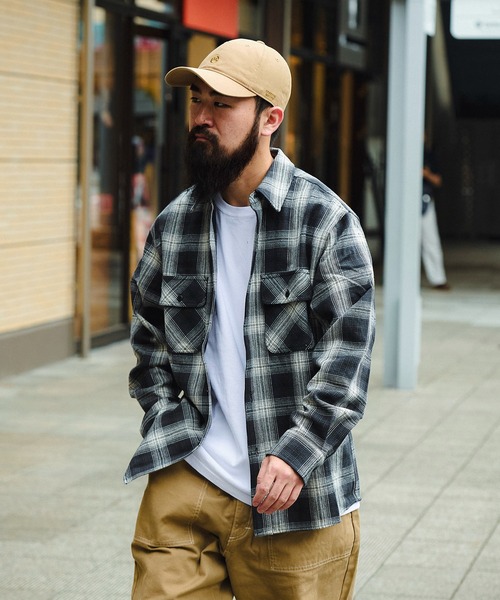 BIG MIKE(ビッグマイク)の「BIG MIKE ヘビーフランネルシャツ(シャツ/ブラウス・メンズ・カーキ系/グリーン系その他/ブラック×グレー/ネイビー×ホワイト・X-LARGE/XX-LARGE/LARGE)」の21枚目の写真